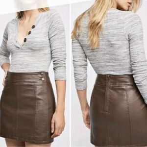 Free People Chocolate Mini Skirt